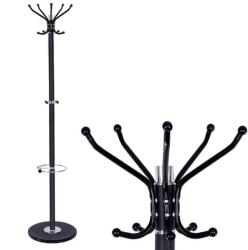 Springos álló Ruhafogas márvány talppal, esernyőtartóval - Fekete (HA2021)