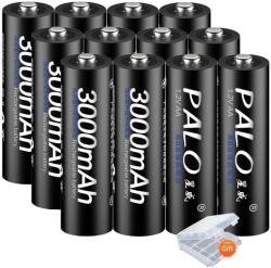 Palo Akkumulátortöltő, LCD kijelző, gyors töltés, 12db AA