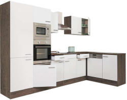 Leziter Yorki 340 sarok konyhablokk yorki tölgy korpusz, selyemfényű fehér fronttal polcos szekrénnyel (LS340YFH-PSZ)