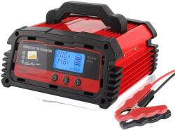 Intelligens akkumulátortöltő, 12V/24V gyorstöltés, többszörös védelem LCD képernyővel, 20A töltő, 12V, NÉMET