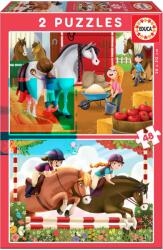 Educa Детски пъзел Educa - Конна езда, 2 х 48 части (EDU17150)