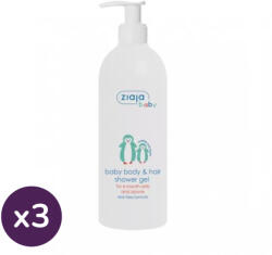 Ziaja Baba & gyermek pumpás tusfürdő testre és hajra, 6 hónapos kortól (3x400 ml)