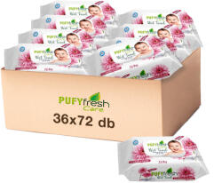 Pufy Fresh Fresh Care kupakos nedves törlőkendő 36x72 db
