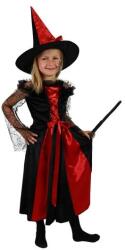 Rappa Costum de copil vrăjitoare negru-roșu cu pălărie (S) (RP242371) Costum bal mascat copii