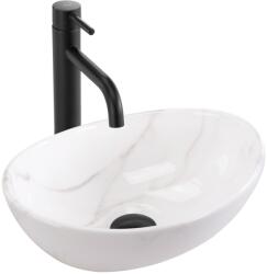 Rea Sofia mosdótál 35.5x27 cm ovális mosdótálak fehér REA-U9236 (REAU9236)