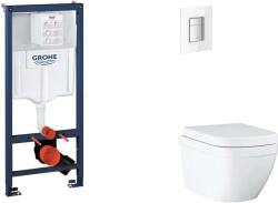 GROHE Rapid SL - Készlet fali beépítéshez, WC, SoftClose ülőkével és Skate Cosmopolitan gombbal, Triple Vortex, Moon White SANI11BB3123 (SANI11BB3123)