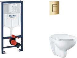 GROHE Rapid SL - Készlet fali beépítéshez, WC, SoftClose ülőkével és Skate Cosmopolitan gombbal, Cool Sunrise SANI11BB4122 (SANI11BB4122)