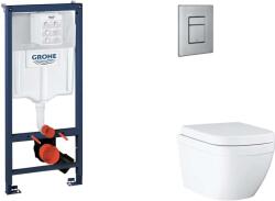 GROHE Rapid SL - Készlet fali beépítéshez, WC, SoftClose ülőkével és Skate Cosmopolitan gombbal, Triple Vortex, csiszolt nemes acél SANI11BB2118 (SANI11BB2118)