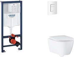 GROHE Rapid SL - Készlet fali beépítéshez, WC, SoftClose ülőkével és Skate Cosmopolitan gombbal, alpesi fehér SANI11BB3129 (SANI11BB3129)