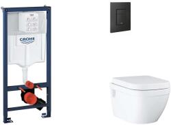 GROHE Rapid SL - Készlet fali beépítéshez, WC, SoftClose ülőkével és Even gombbal, phantom black SANI11BB5119 (SANI11BB5119)