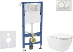 Geberit Duofix - Előfali szerelő készlet, Oudee Vortex WC és softclose ülőke, Delta vezérlőgomb, fehér SANI11CA3191B (SANI11CA3191B)
