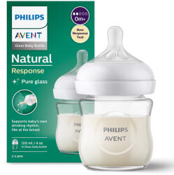 Philips Philips Avent, Natural, Response, biberon de sticla, 120 ml, SCY930/01