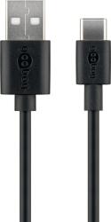 Goobay 45735 USB-A apa - USB-C apa 2.0 Adat és töltőkábel - Fekete (1m) (45735) (45735)