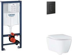 GROHE Rapid SL - Készlet fali beépítéshez, WC, SoftClose ülőkével és Even gombbal, phantom black SANI11BB5122 (SANI11BB5122)