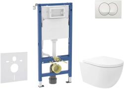 Geberit Duofix - Előfali szerelő készlet, Oudee Vortex WC és softclose ülőke, Delta vezérlőgomb, fehér SANI11CA3180B (SANI11CA3180B)