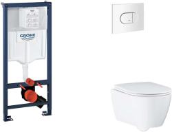 GROHE Rapid SL - Készlet fali beépítéshez, WC, SoftClose ülőkével és Arena Cosmopolitan gombbal, alpesi fehér SANI11BB3132 (SANI11BB3132)