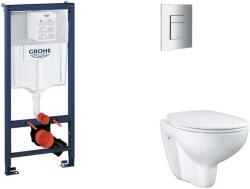 GROHE Rapid SL - Készlet fali beépítéshez, WC, SoftClose ülőkével és Skate Cosmopolitan gombbal, króm SANI11BB2113 (SANI11BB2113)