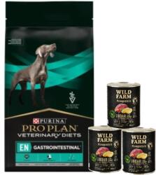 PRO PLAN PRO PLAN Veterinary Diets HU Gastrointestinalis száraz kutyatáp 12kg + WILD FARM Monoprotein vaddisznó 3x800g hipoallergén kutyaeledel
