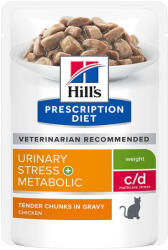 Hill's HILL'S PD Prescription Diet Feline c/d Húgyúti stressz + anyagcsere Kurczak 85g saszetka