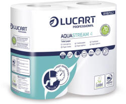 Lucart S. P. A Lucart Aquastream 4 Vízben Oldódó Ultra Hosszú Wc Papír 2 Rétegű, 4 Tekercs
