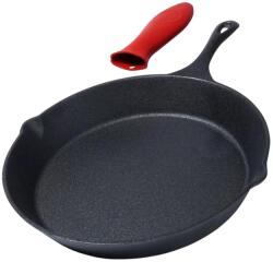 Perfect Home Tigaie din Fonta 25 cm Diametru, cu Protectie pentru Maner, Compatibila Gaz, Electric, Ceramic, Halogen, Inductie (MRK-199035)