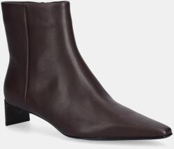 Calvin Klein cizme de piele SET BACK KITTEN HEEL ANKLE BOOT 9BYA-OBD05L_89X (HW0HW02811)