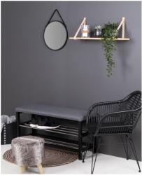 House Nordic Rusztikus Fali Polc Bőr Hevederrel 120 cm