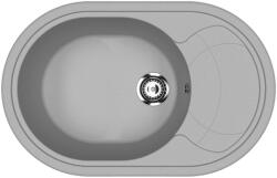 Ulgran U-610-342 Csepegtetőtálcás Gránit Mosogató - Ovális, Grafit (U-610-342) - watermarkt