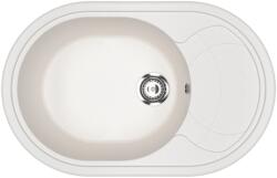 Ulgran U-610-341 Csepegtetőtálcás Gránit Mosogató - Ovális, Tejfehér (U-610-341) - watermarkt