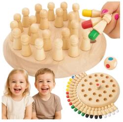 Kruzzel Fa memória sakk játék, 24 bábuval és dobókockával (00026251)