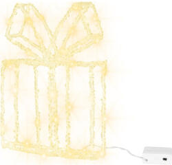 MagicHome karácsonyi dekoráció, akril, 80 melegfehér LED, 21 x 5 x 28 cm, elemes, ajándék formájú, beltéri és kültéri használatra (TC2174118)