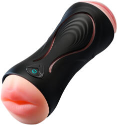 Leopard - vibrator pentru penis cu gură și vagin artificial (culoare naturală) (6974036761119) Vibrator