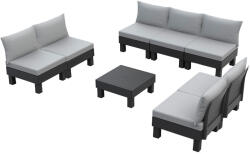 Keter Elements II 7 személyes kerti bútor garnitúra grafit (257362_257365_257364) - geminiduo