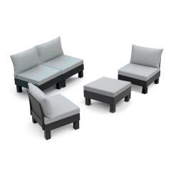 Keter Elements IV 4 személyes kerti bútor garnitúra grafit (257368_257366_2_257365) - geminiduo