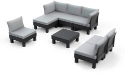Keter Elements IV 7 személyes kerti bútor garnitúra grafit (257368_257366_2_257365_257364) - geminiduo