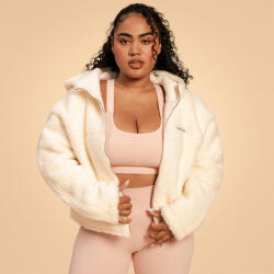 GymBeam BeastPink Дамски суичър Bliss Hoodie Jacket Ivory S