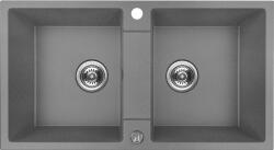 Kuchinox Rab, 2 rekeszes gránit mosogató 800x440x186 mm, szürke, LAV-SBF_520Y (LAV-SBF_520Y)