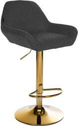 Loraville Braga bárszék állítható magasságú szövet fekete-arany 325372