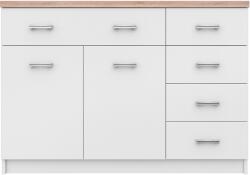 TEMPO KONDELA Komód 2d5s, fehér/tölgy sonoma, TOPTY TYP 08 - kondela