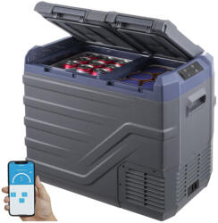 VEVOR 40 literes, kétzónás kettős vezérlésű kompresszoros autós hűtőláda hordozható fagyasztó 60W - NLS55 (HUTOSZEKRENY_197988217527)