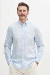 Tommy Hilfiger lenvászon ing férfi, legombolt galléros, regular, MW0MW40702 - kék S