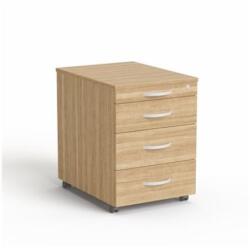 MAYAH Görgős konténer, 4 fiókos, MAYAH "Freedom SV-15", kőris (SV-15/IBXK15K) - iconink