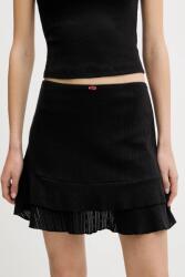 Tommy Jeans pamut szoknya fekete, mini, harang alakú, DW0DW20606 - fekete XXS