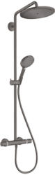 Hansgrohe Croma Select S, Showerpipe 280 1jet EcoSmart 9 l/perc termosztáttal és kézizuhannyal Raindance Select S 120 3jet, szálcsiszolt fekete króm, HAN-26891340 (HAN-26891340)