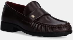 Tommy Hilfiger bőr mokaszin LOAFER SOFT NAPPA PLEATED TOE bordó, női, lapos talpú, FW0FW08362 - burgundia Női 36
