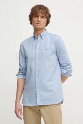 Tommy Hilfiger lenvászon ing legombolt galléros, regular, MW0MW37574 - kék L