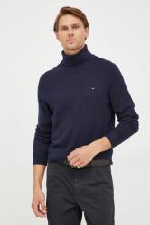 Tommy Hilfiger pulóver kasmír keverékből könnyű, férfi, sötétkék, garbónyakú - sötétkék L