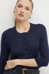 HUGO BOSS gyapjú pulóver könnyű, női, sötétkék, 50530711 - sötétkék M