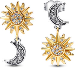 Pandora kéttónusú Nap és Hold fülbevaló - 262442C01 (262442C01)