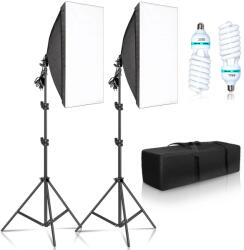 Dupla-Softbox Set - 2* 135W 50*70cm Softbox 2M Álvánnyal (R-FX-YPD2-2X)